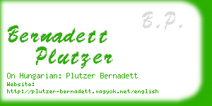 bernadett plutzer business card